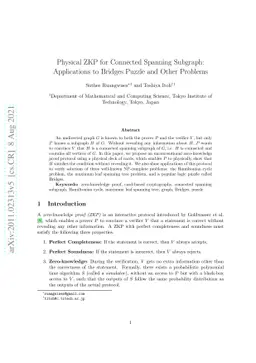 Physical ZKP for Connected Spanning Subgraph: Applications to Bridges
  Puzzle and Other Problems