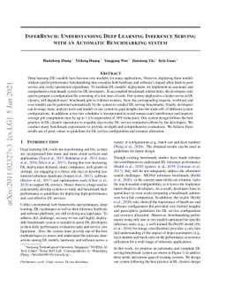 InferBench: Understanding Deep Learning Inference Serving with an
  Automatic Benchmarking System
