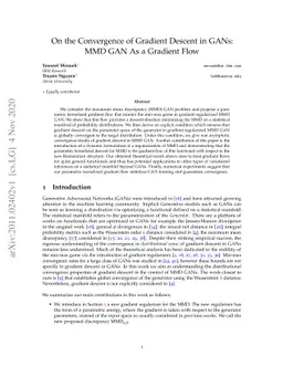 On the Convergence of Gradient Descent in GANs: MMD GAN As a Gradient
  Flow