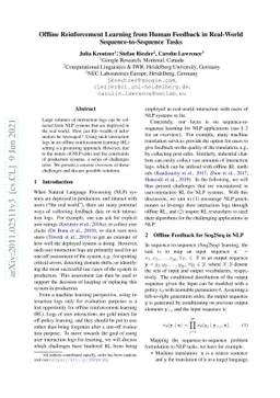 Offline Reinforcement Learning from Human Feedback in Real-World
  Sequence-to-Sequence Tasks