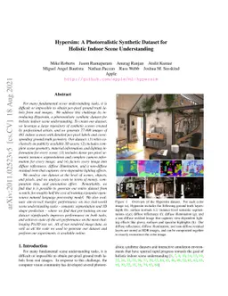 Hypersim: A Photorealistic Synthetic Dataset for Holistic Indoor Scene
  Understanding