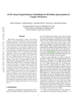 DUDE: Deep Unsigned Distance Embeddings for Hi-Fidelity Representation
  of Complex 3D Surfaces