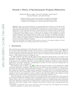 Towards a Theory of Special-purpose Program Obfuscation