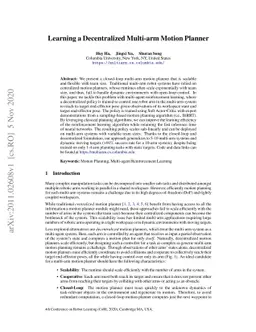 Learning a Decentralized Multi-arm Motion Planner