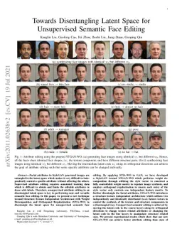 Towards Disentangling Latent Space for Unsupervised Semantic Face
  Editing