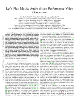 Lets Play Music: Audio-driven Performance Video Generation