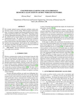 Unsupervised Learning for Asynchronous Resource Allocation in Ad-hoc
  Wireless Networks