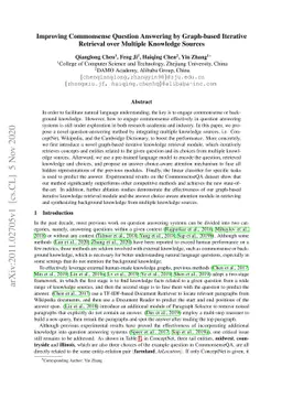Improving Commonsense Question Answering by Graph-based Iterative
  Retrieval over Multiple Knowledge Sources