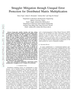 Straggler Mitigation through Unequal Error Protection for Distributed
  Matrix Multiplication