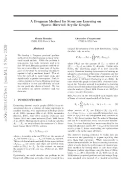 A Bregman Method for Structure Learning on Sparse Directed Acyclic
  Graphs