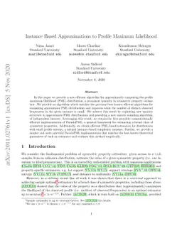 Instance Based Approximations to Profile Maximum Likelihood