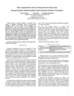 Data Augmentation and Terminology Integration for Domain-Specific
  Sinhala-English-Tamil Statistical Machine Translation