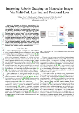 Improving Robotic Grasping on Monocular Images Via Multi-Task Learning
  and Positional Loss