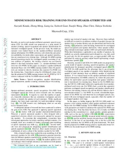 Minimum Bayes Risk Training for End-to-End Speaker-Attributed ASR