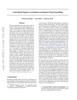 Generalized Negative Correlation Learning for Deep Ensembling