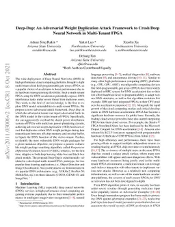 Deep-Dup: An Adversarial Weight Duplication Attack Framework to Crush
  Deep Neural Network in Multi-Tenant FPGA