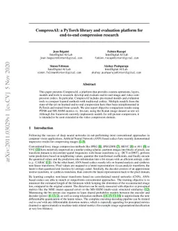 CompressAI: a PyTorch library and evaluation platform for end-to-end
  compression research