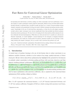 Fast Rates for Contextual Linear Optimization