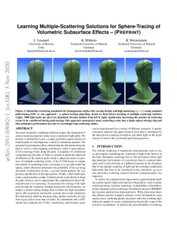 Learning Multiple-Scattering Solutions for Sphere-Tracing of Volumetric
  Subsurface Effects