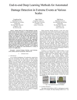 End-to-end Deep Learning Methods for Automated Damage Detection in
  Extreme Events at Various Scales