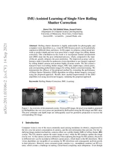 IMU-Assisted Learning of Single-View Rolling Shutter Correction
