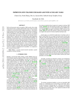 Improving RNN Transducer Based ASR with Auxiliary Tasks