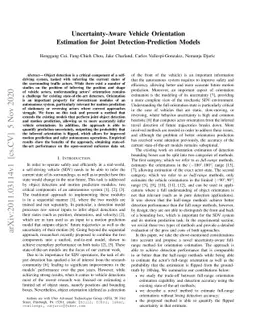 Uncertainty-Aware Vehicle Orientation Estimation for Joint
  Detection-Prediction Models