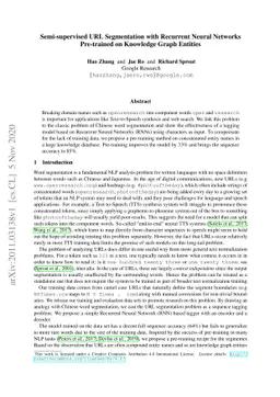 Semi-supervised URL Segmentation with Recurrent Neural Networks
  Pre-trained on Knowledge Graph Entities