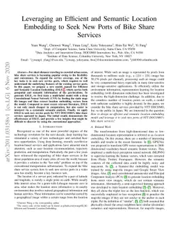 Leveraging an Efficient and Semantic Location Embedding to Seek New
  Ports of Bike Share Services