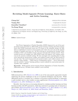 Revisiting Model-Agnostic Private Learning: Faster Rates and Active
  Learning