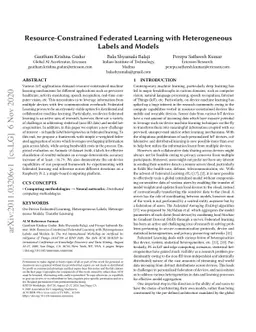 Resource-Constrained Federated Learning with Heterogeneous Labels and
  Models