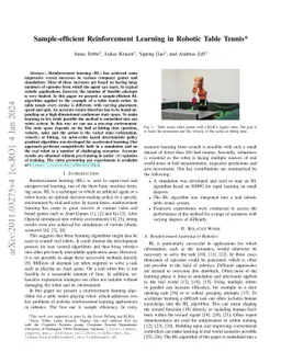 Sample-efficient Reinforcement Learning in Robotic Table Tennis