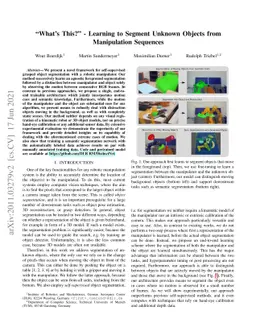 "What's This?" -- Learning to Segment Unknown Objects from Manipulation
  Sequences