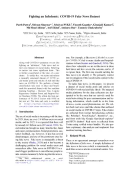 Fighting an Infodemic: COVID-19 Fake News Dataset