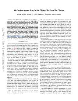 Occlusion-Aware Search for Object Retrieval in Clutter