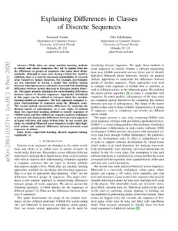 Explaining Differences in Classes of Discrete Sequences