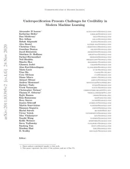 Underspecification Presents Challenges for Credibility in Modern Machine
  Learning