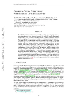 Complex Query Answering with Neural Link Predictors