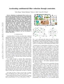 Accelerating combinatorial filter reduction through constraints