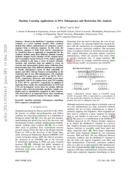 Machine learning applications to DNA subsequence and restriction site
  analysis