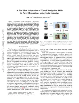 A Few Shot Adaptation of Visual Navigation Skills to New Observations
  using Meta-Learning