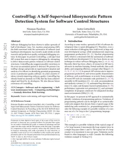 ControlFlag: A Self-Supervised Idiosyncratic Pattern Detection System
  for Software Control Structures