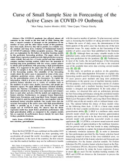 Curse of Small Sample Size in Forecasting of the Active Cases in
  COVID-19 Outbreak