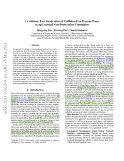 LCollision: Fast Generation of Collision-Free Human Poses using Learned
  Non-Penetration Constraints