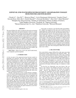 ESPnet-se: end-to-end speech enhancement and separation toolkit designed
  for asr integration