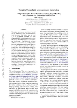 Template Controllable keywords-to-text Generation