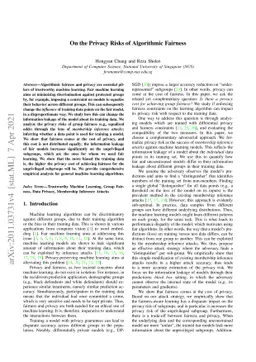 On the Privacy Risks of Algorithmic Fairness