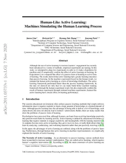 Human-Like Active Learning: Machines Simulating the Human Learning
  Process