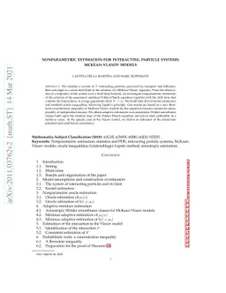 Nonparametric estimation for interacting particle systems :
  McKean-Vlasov models