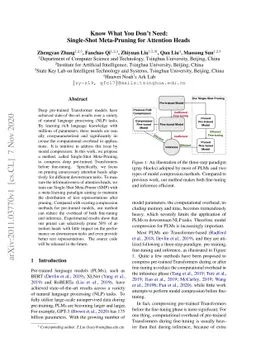 Know What You Don't Need: Single-Shot Meta-Pruning for Attention Heads